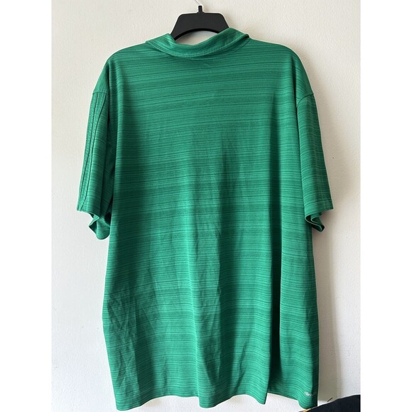 Adidas Climalite Mens Polo Shirt Green W/Green Stripes  Size Large - Picture 5 of 5